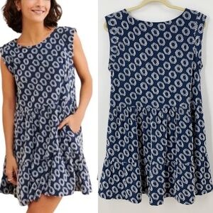 Maeve by Anthropologie Lisanne Textured Circle Babydoll Dress Sz S